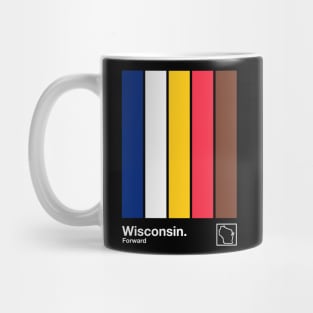 Wisconsin State Flag // Original Minimalist Artwork Poster Design Mug